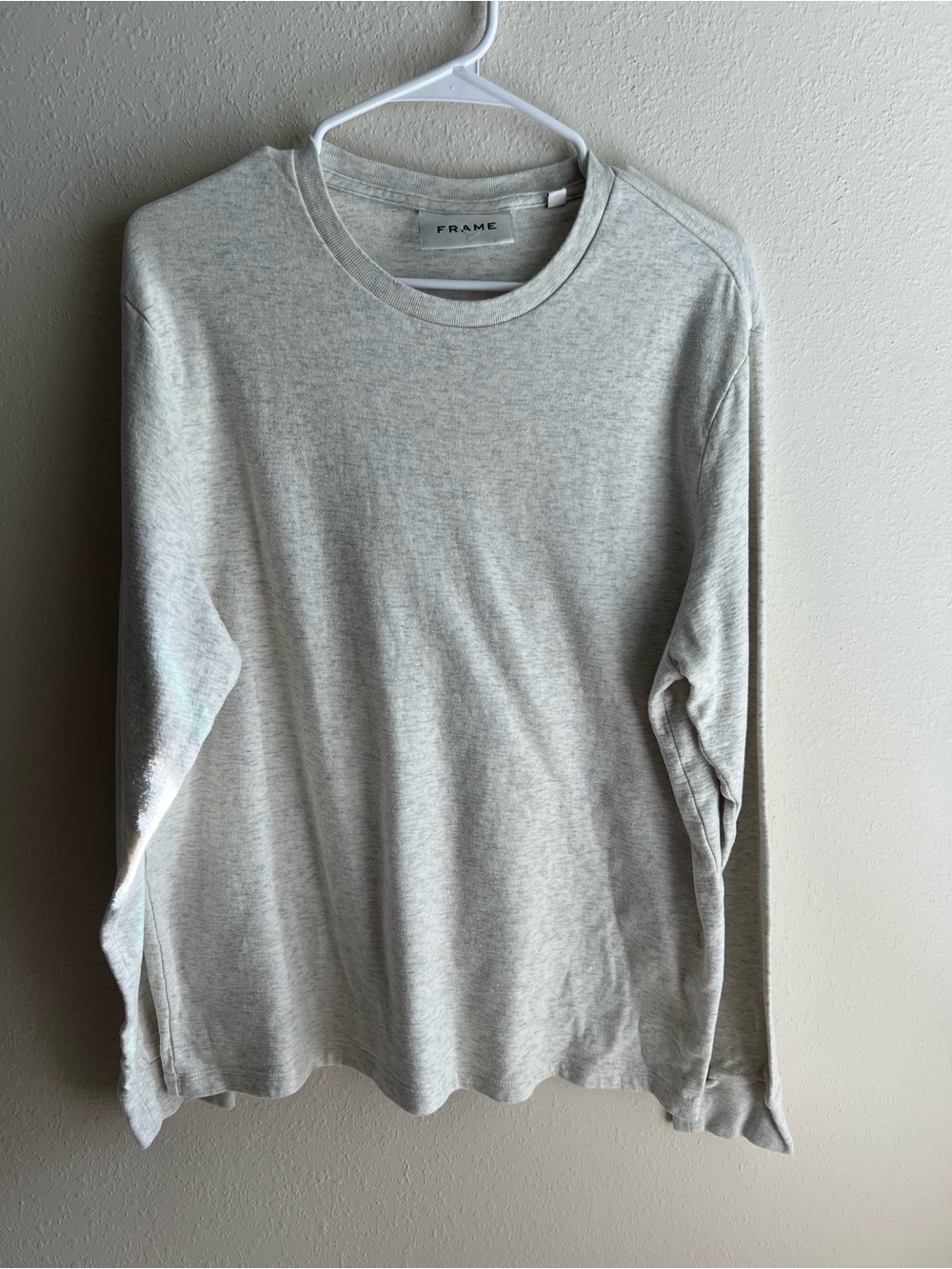 Frame cotton Men's Long Sleeve Crewneck Shirt in Light Gray